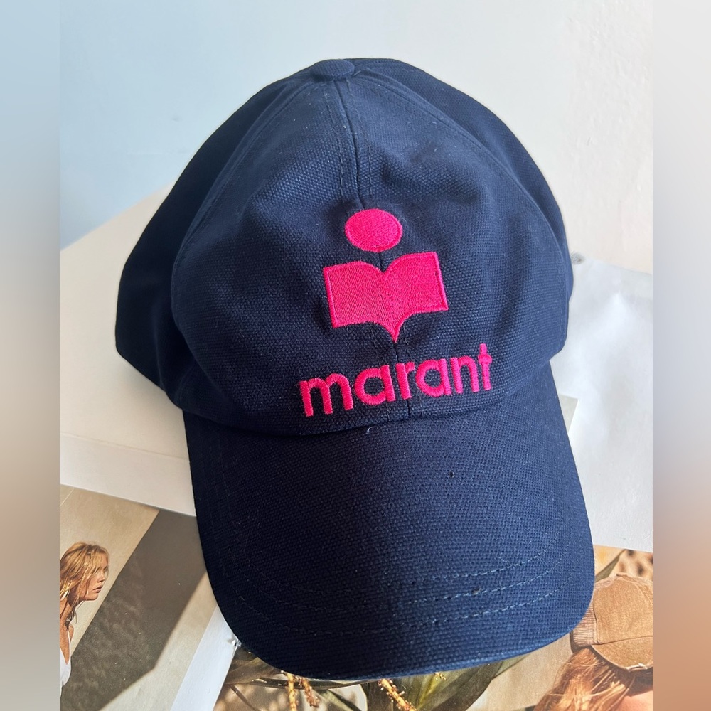 Isabel Marant Navy and Pink Logo Hat - Picture 4 of 8